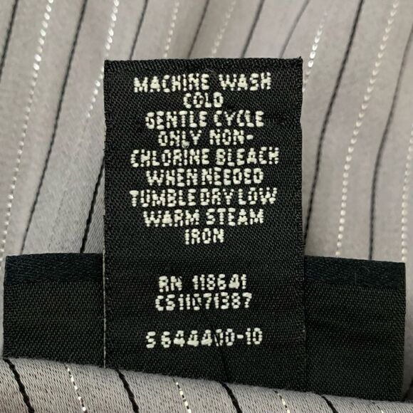 Lane Bryant Women’s Gray Metallic Striped Button Down Shirt - Picture 10 of 11